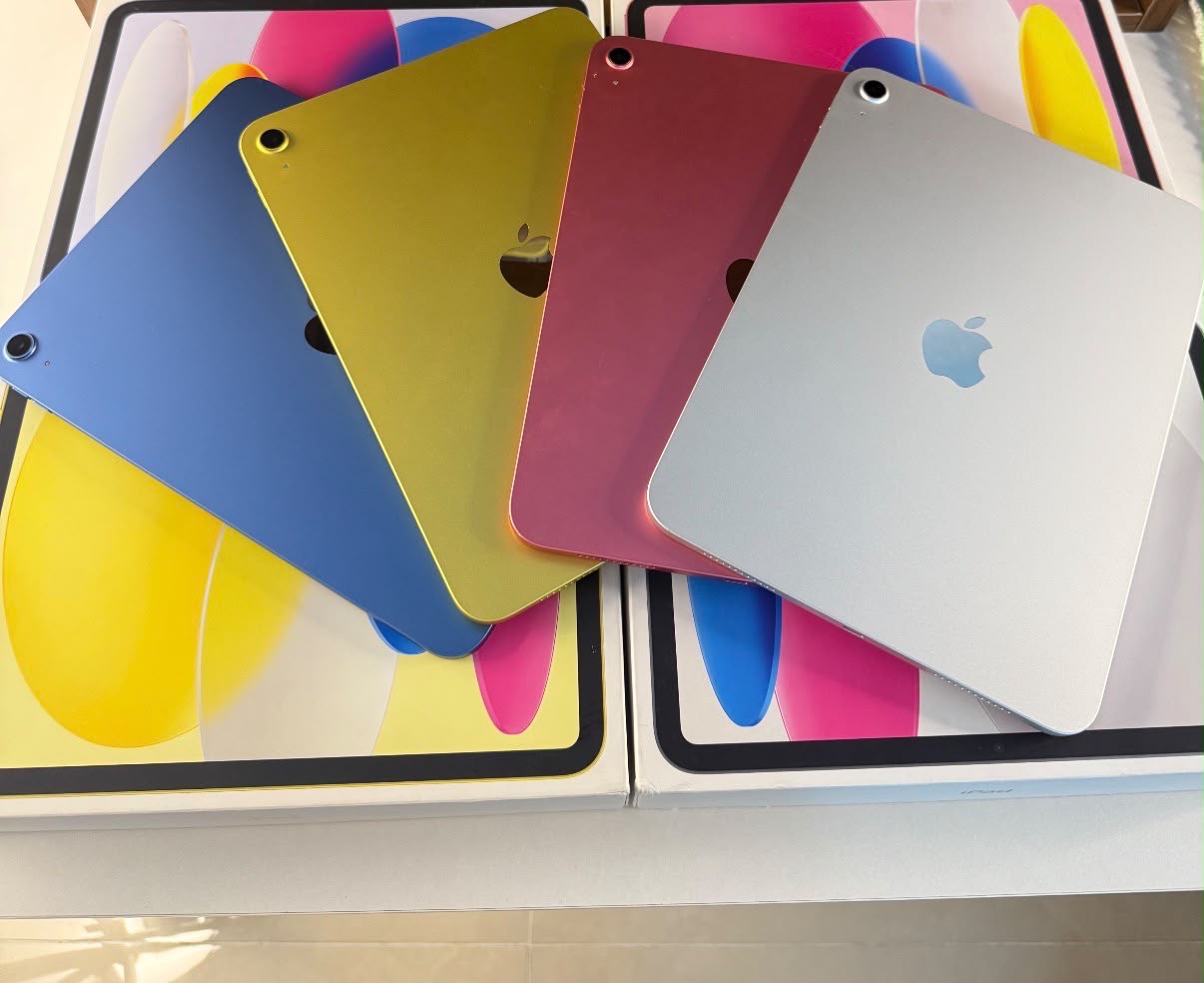 iPad 11-inch in blue, yellow, pink and silver